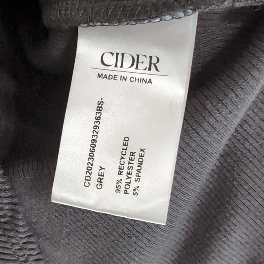 Cider Dark Grey Ribbed Scoop Neck Long Sleeve Bodysuit Size Medium - Picture 3 of 4